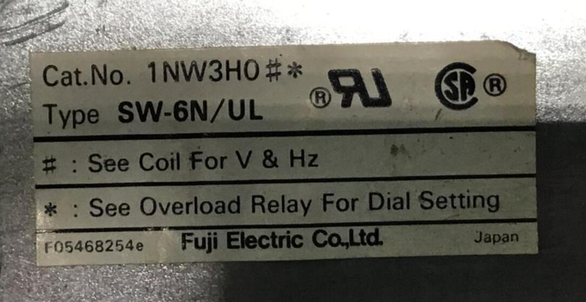 Used FUJI ELECTRIC Contactor SC-N5 3NC3F USED
