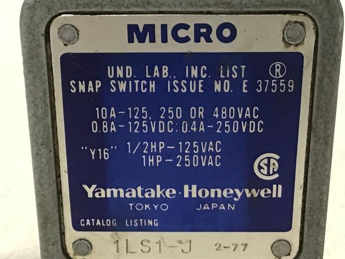 Used YAMATAKE Micro Limit Switch 1LS1-J #124694
