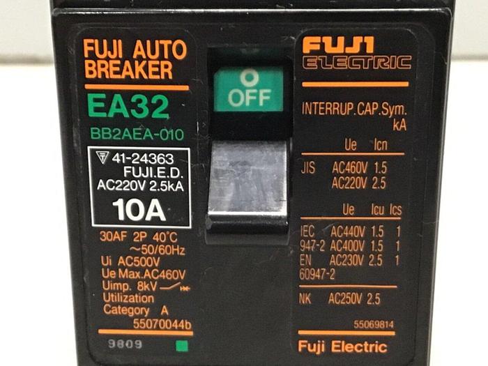 Used FUJI ELECTRIC 10 Amp Circuit Breaker EA32-10 #119804