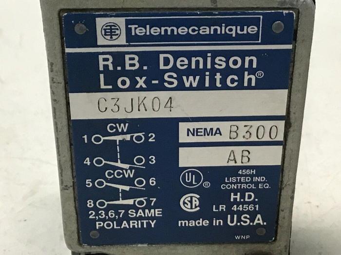 Used TELEMECANIQUE Limit Switch C3JK04 #121643