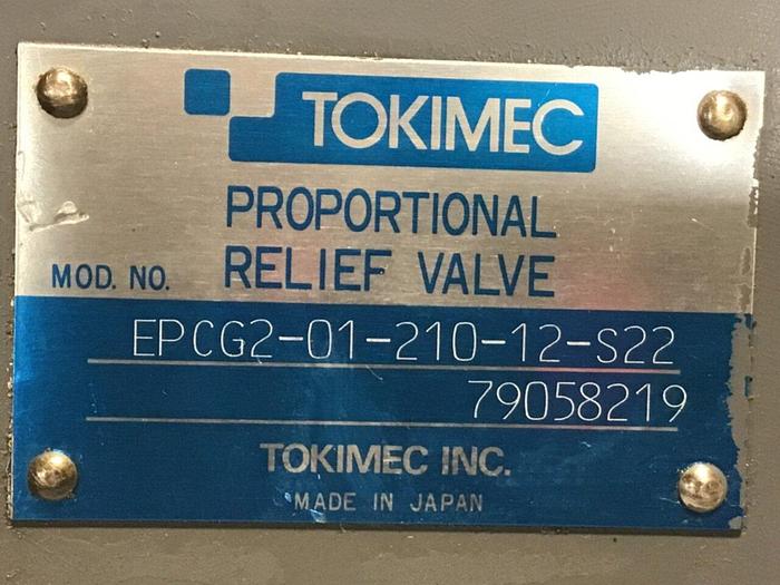 Used TOKIMEC Proportional Relief Valve EPCG2-01-210-12-S22 Used