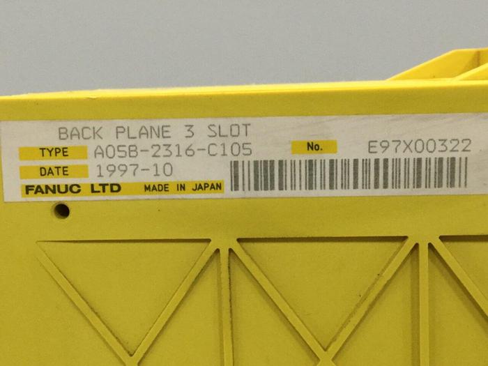 Used FANUC 3 Slot Rack Backplane A05B-2316-C105 #108920