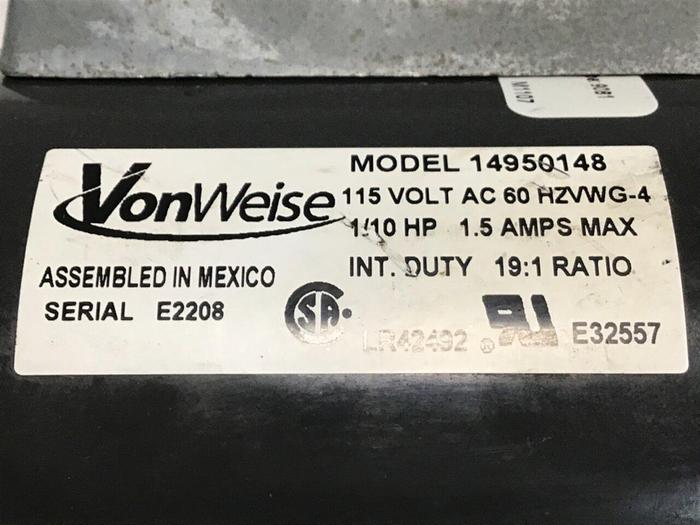 Used VONWEISE Gearmotor 14950148 USED