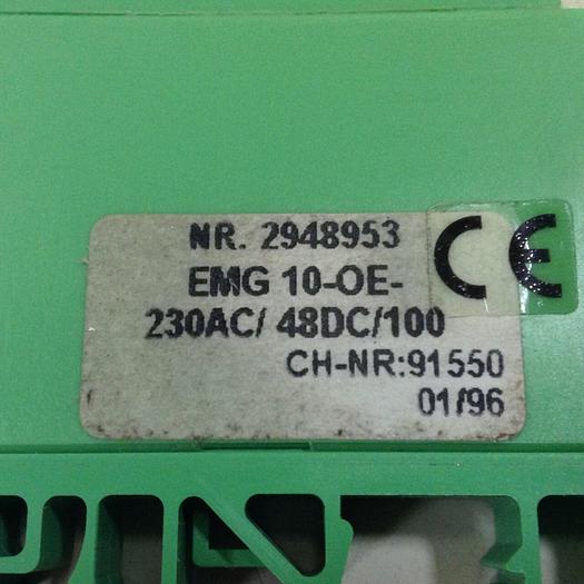 Used PHOENIX CONTACT Relay Module EMG 10-OE-230AC/48DC/100 #77925