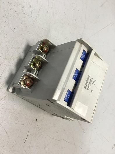 Used MITSUBISHI 10 Amp Circuit Protector CP30-BA-3P-10A #119611