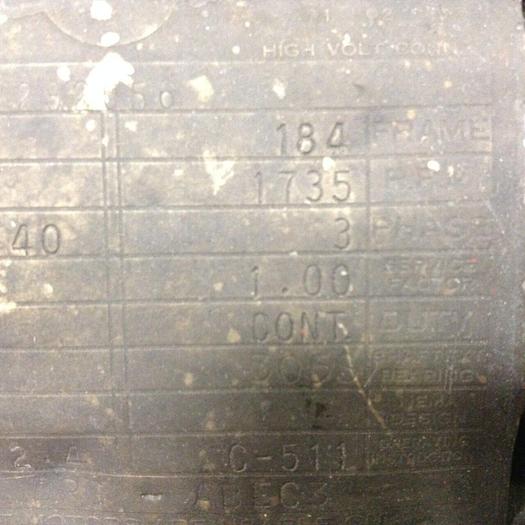 Used LOUIS ALLIS 1.5 HP Induction Motor CJIX #75139