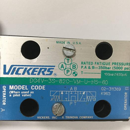 Used VICKERS Valve DG4V3S82CVMUH560 Used
