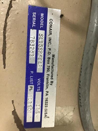 Used CONAIR Vacuum Receiver SL15SRF64R #135742
