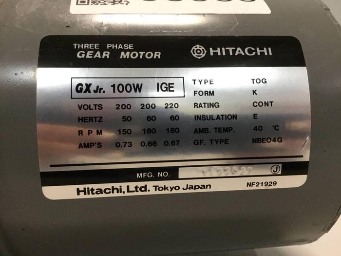 Used HITACHI Gearmotor w/ Feed Throat Slide GX JR 100W IGE TOG USED