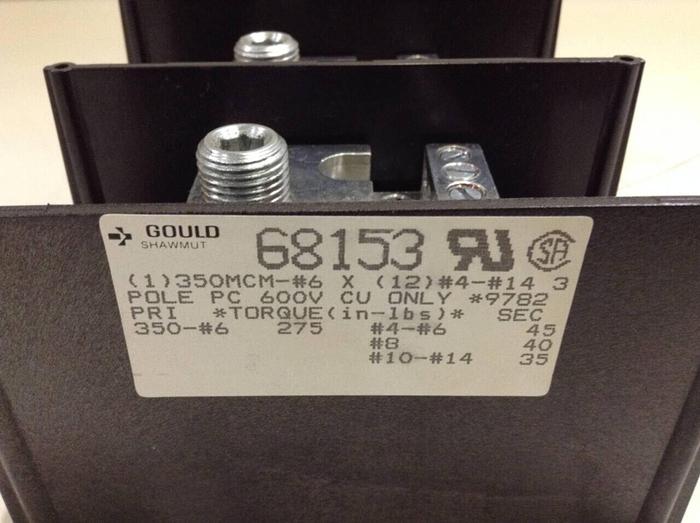 Used GOULD / SHAWMUT Fuse Block 68153 #100609