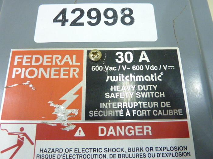 Used FEDERAL PIONEER Safety Switch C1336 #42998