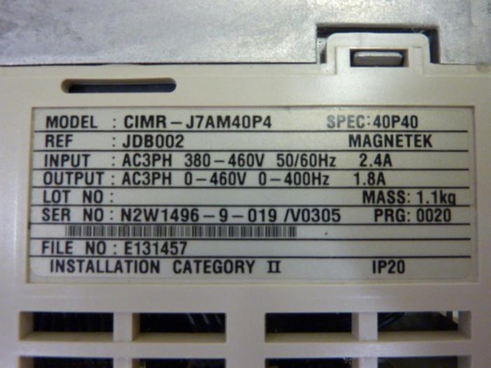 Used YASKAWA Drive CIMR-J7AM40P4 #56526