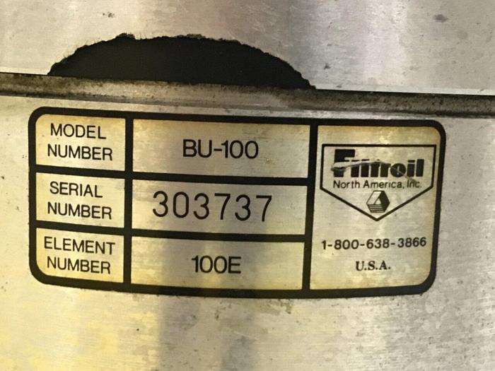Used FILTROIL Van Dorn Filter BU-100 #117899