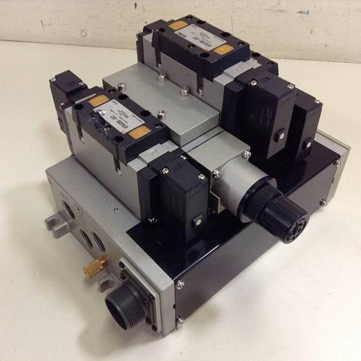 Used SMC Control Block w/ Valves VFS4100-5FZ #70749