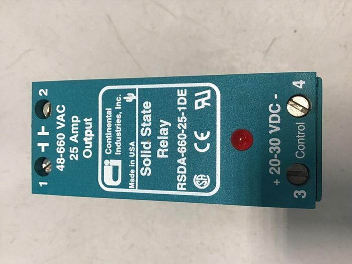 Used CONTINENTAL INDUSTRIES Solid State Relay RSDA-660-25-1DE #138143