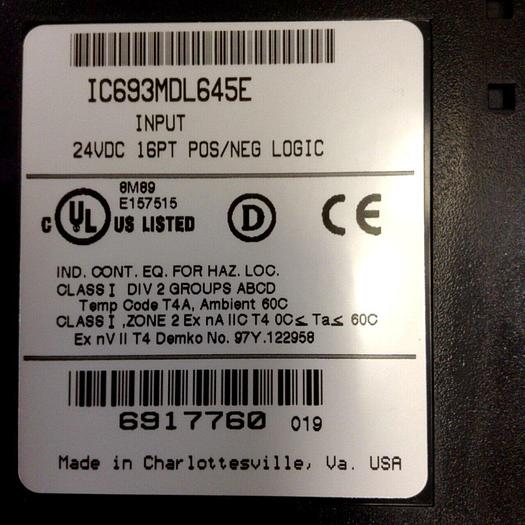 Used G.E. FANUC Input Module IC693MDL645E #55655