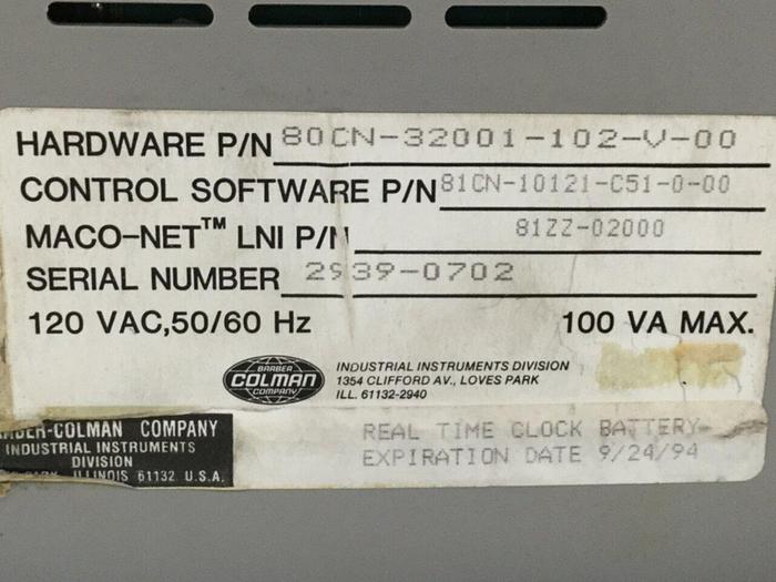 Used BARBER COLMAN Sequence Module 80CN-32001-102-V-00 #103407
