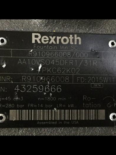 Used REXROTH Hydraulic Pump AA10VSO45DFR131R #107810