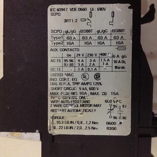 Used SIEMENS Overload Relay 3RU1 126-1EB0 #76108