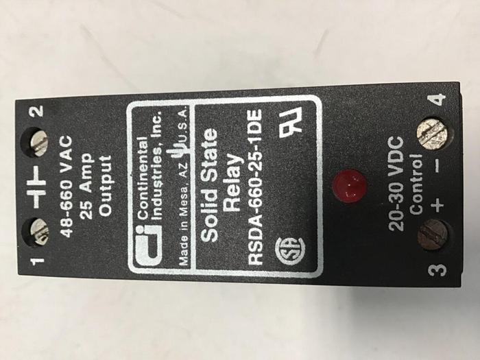 Used CONTINENTAL INDUSTRIES Solid State Relay RSDA-660-25-1DE #134742