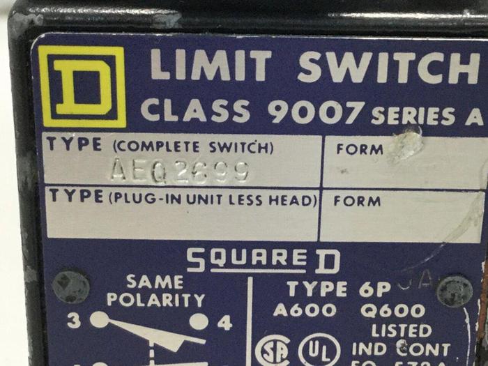Used SQUARE D Limit Switch 9007AEQ2699 #110621