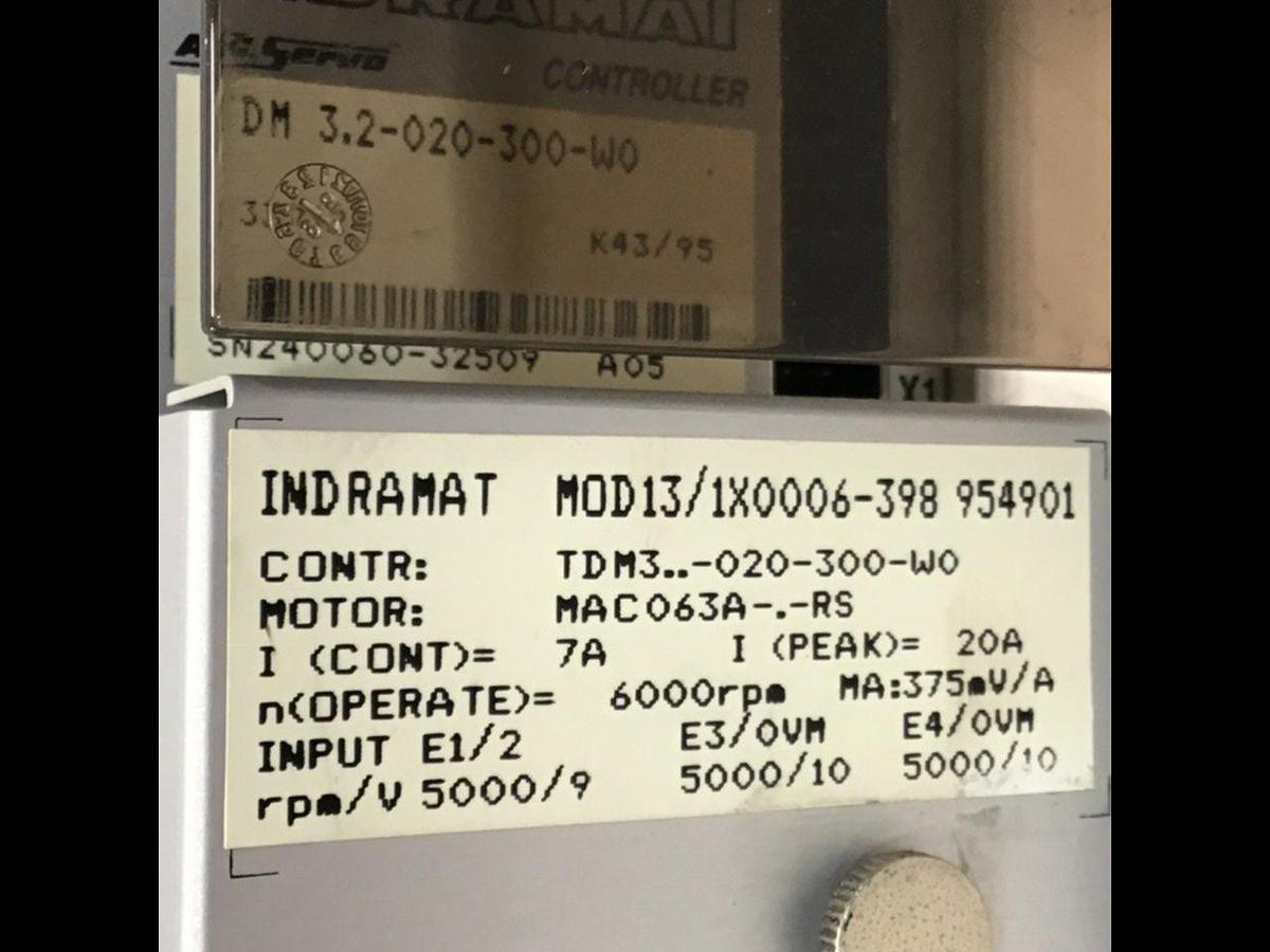Used INDRAMAT Power Supply TDM3.2-020-300-W0 Used