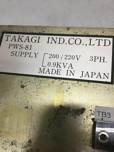 Used TAKAGI Power Supply PWS-81 #124589