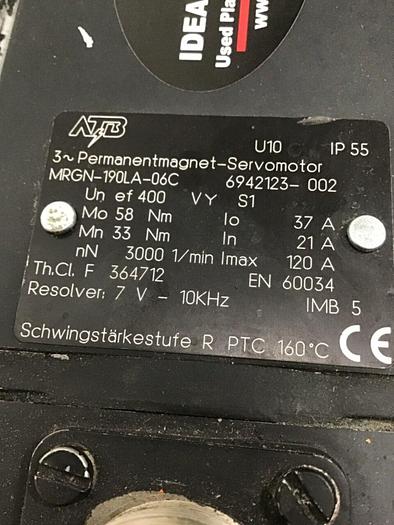 Used ATB MOTORS Servo Motor MRGN-190LA-06C Used