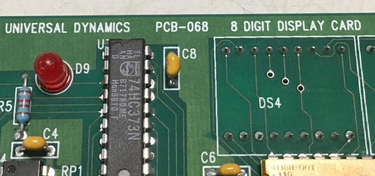 Used UNIVERSAL DYNAMICS 8 Digit Display Card PCB-068 USED