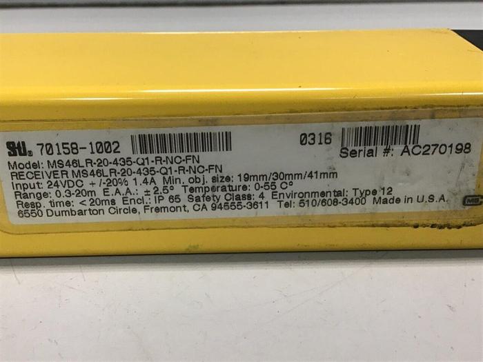 Used STI Safety Light Curtain MS46LR-20-435-Q1-R-NC-FN #115267