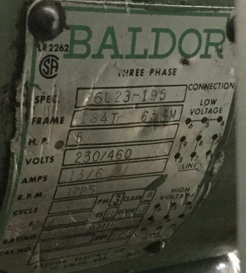 Used NELMOR 5 HP Grinder Granulator RG1012P1 USED