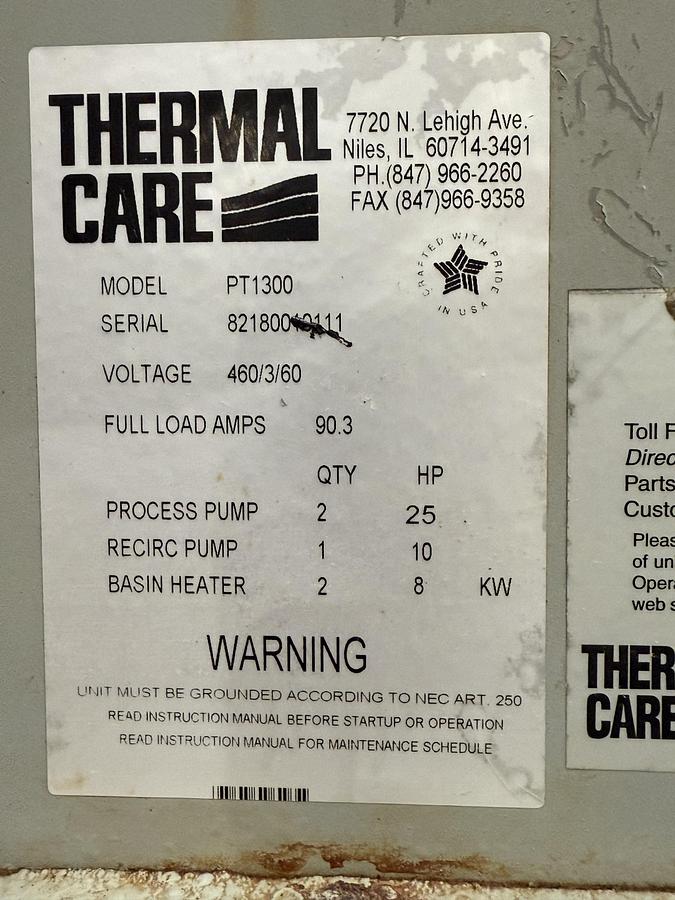 Used THERMAL CARE PT1300