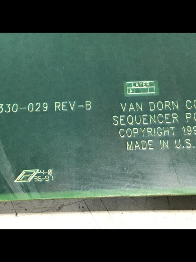 Used VAN DORN Sequencer Circuit Board PC330-029 330-029 #136219