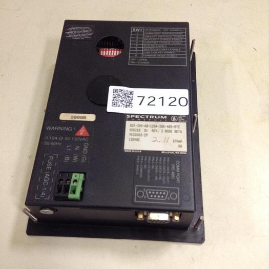 Used SPECTRUM CONTROLS Operator Interface Panel S0I-200-AB-120A-28K-485-RTC #72120