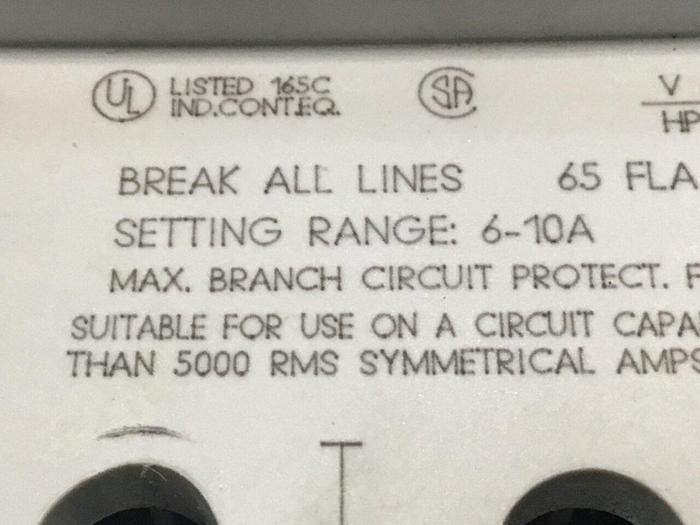 Used SIEMENS Motor Protection Circuit Breaker 3VU1600-0ML00 #129547