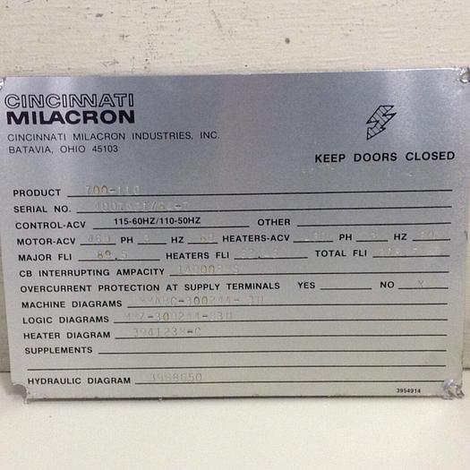 Used CINCINNATI MILACRON Chassis Rack w/o Cards 3-424-1806A #85895