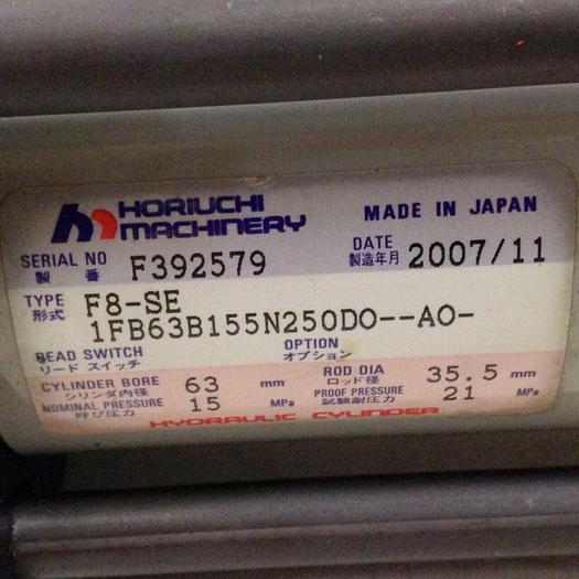 Used HORIUCHI MACHINERY Injection Sled Cylinder F8-SE 1FB63B155N250DO-AO #81200