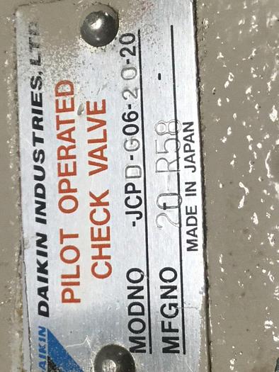 Used DAIKIN Pilot Operated Check Valve JCPD-G06-20-20 #105293