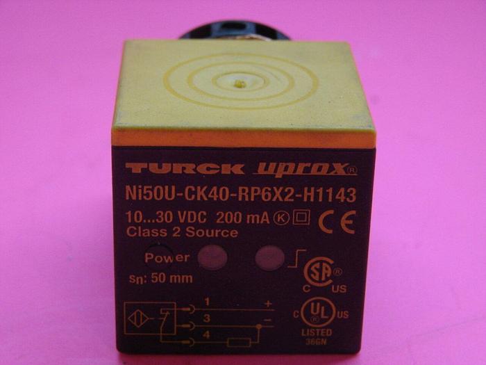Used TURCK ELEKTRONIK Proximity Sensor NI50U-CK40-RP6X2-H1143 #7182