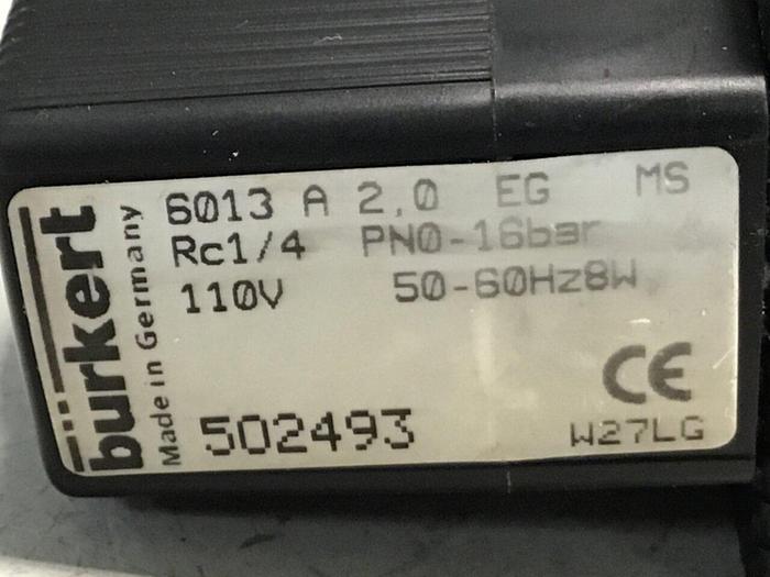 Used BURKERT Valve 502493 6013 #125477
