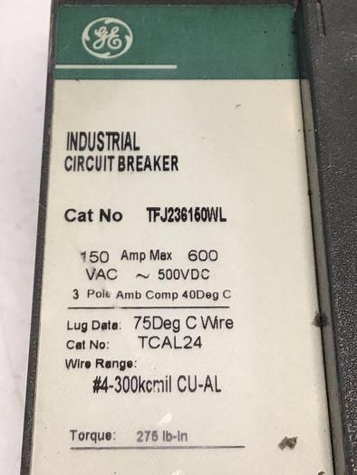 Used GE 150 Amp Circuit Breaker Disconnect Switch TFJ236150WL Used
