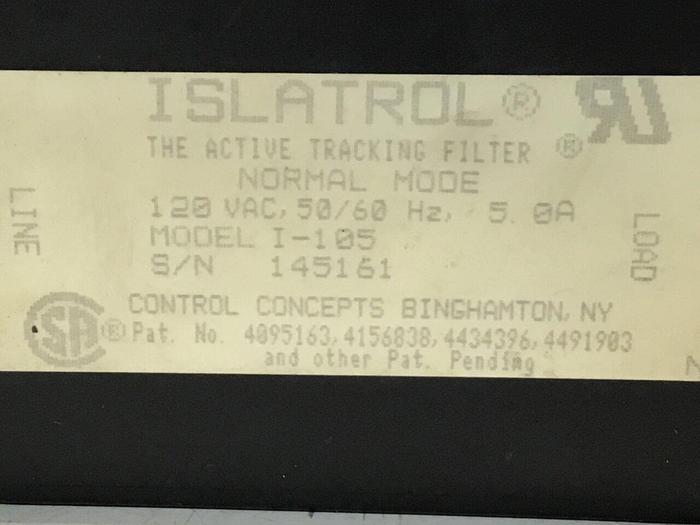 Used ISLATROL Active Tracking Filter I-105 Used