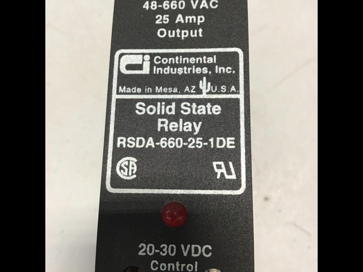 Used CONTINENTAL INDUSTRIES Solid State Relay RSDA-660-25-1DE USED