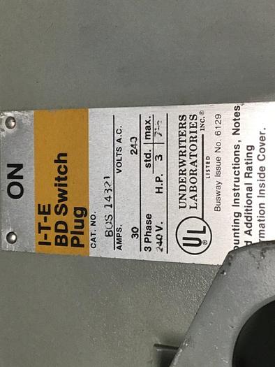 Used ITE SIEMENS BD Bus Disconnect Switch BOS14321 #120401