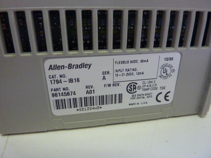 Used ALLEN BRADLEY Input Module 1794-IB16 SER A #33243