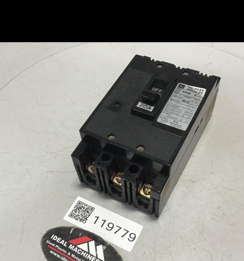 Used TOSHIBA 20 Amp Circuit Breaker S30B-3P-20A USED
