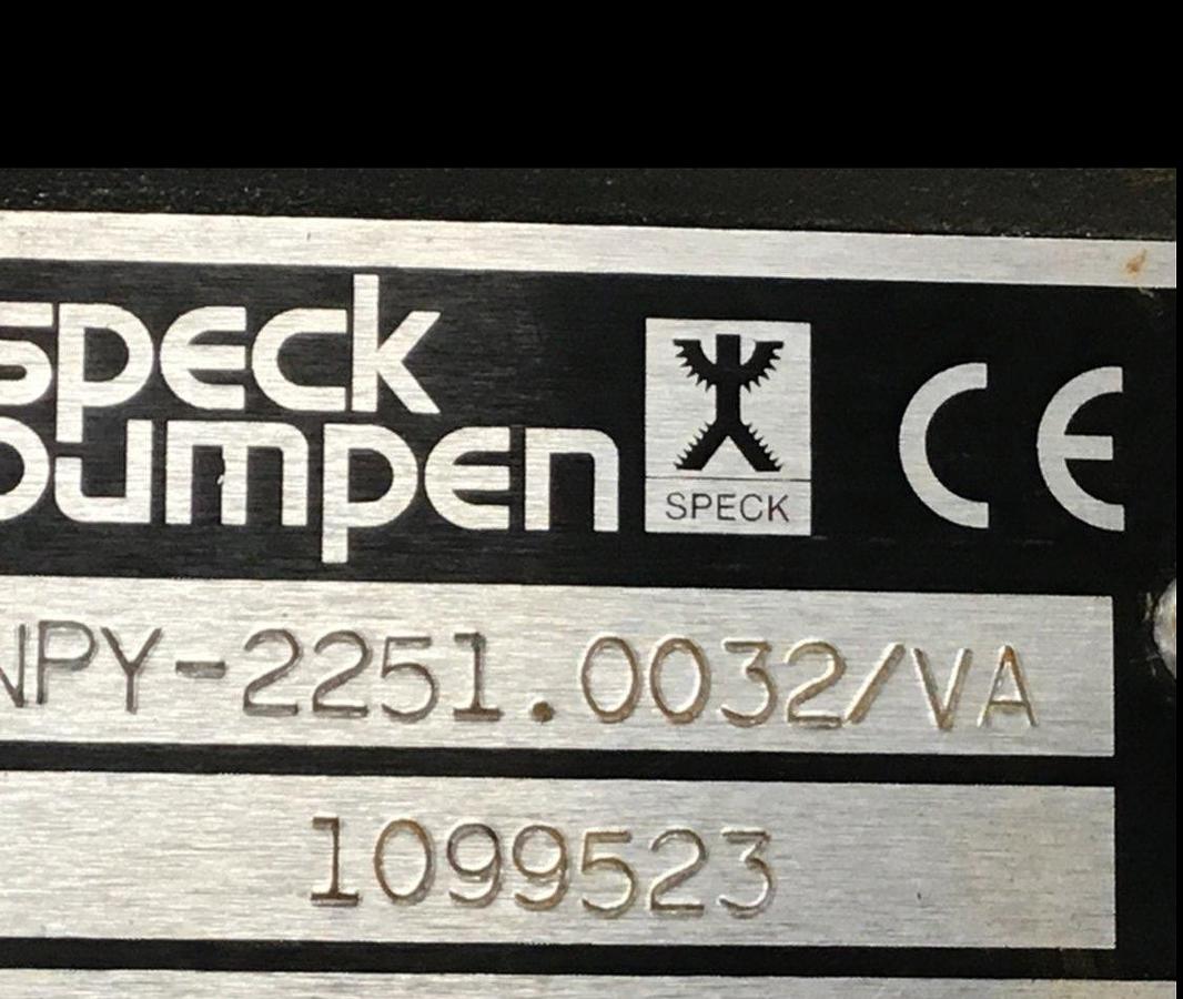 Used SPECK PUMP Pump NPY-2251.0032 USED