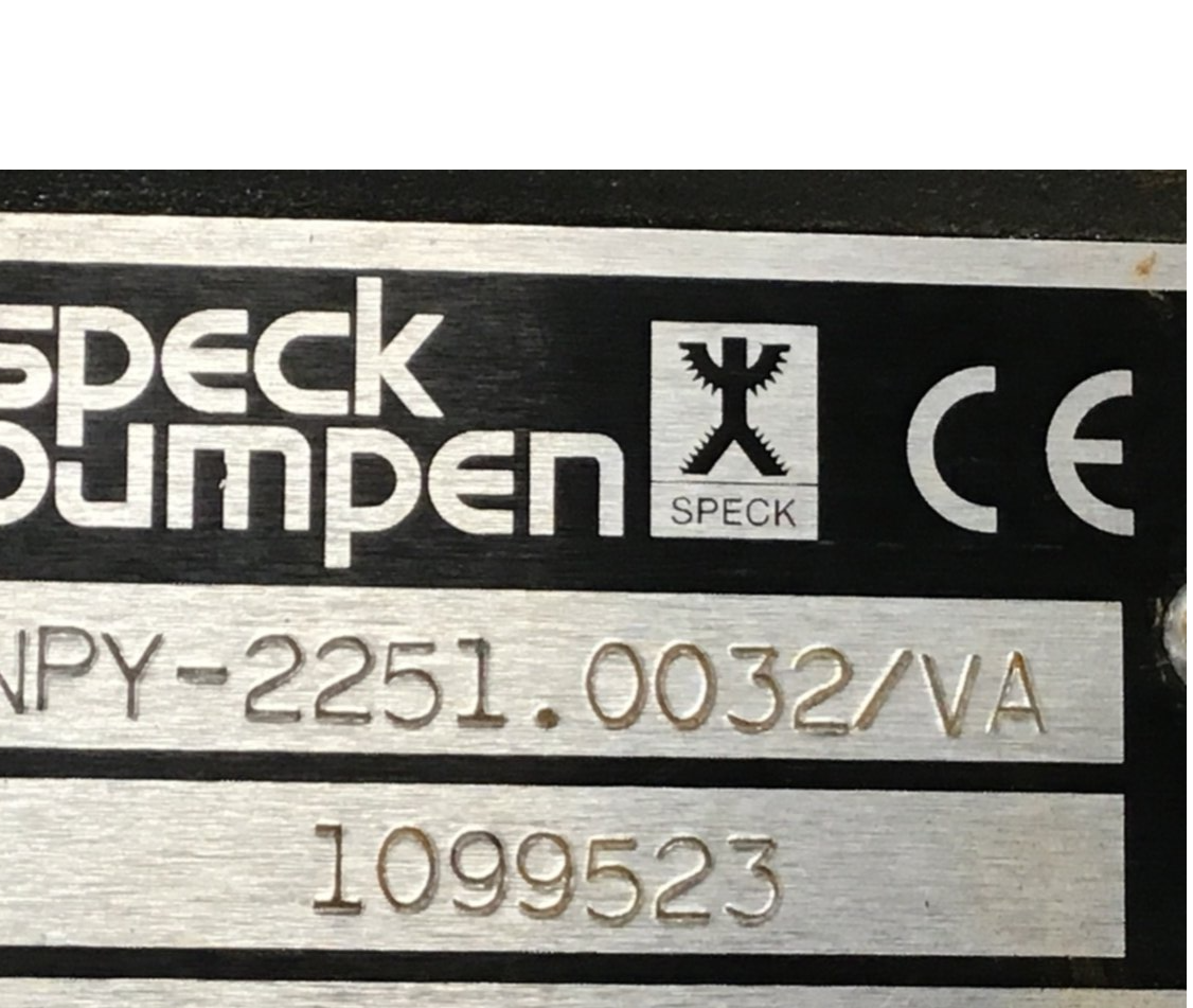 Used SPECK PUMP Pump NPY-2251.0032 USED