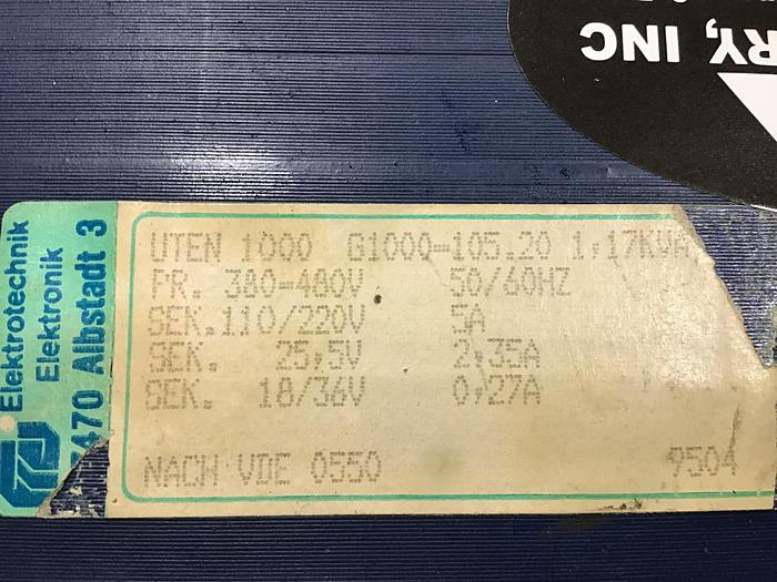 Used ELEKTROTECHNIK G1000-105.20