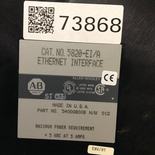 Used ALLEN BRADLEY Interface Module 5820-EI SER A #73868
